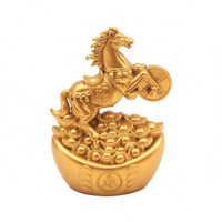 Rearing Horse Figurine Compact Size Medallion Horse Statue Feng Shui Home Decor Item for Cabinet