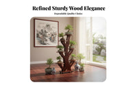 Floor-Standing Multi-Tier Tree-Shaped Pot Holder Chinese Design 5-Tier Plant Stand Elegant Decoration Flower Rack Sturdy & Long-Lasting for Homeowners, Indoor Gardeners, Apartment Dwellers, Living Room, Balcony, Bedroom, Office