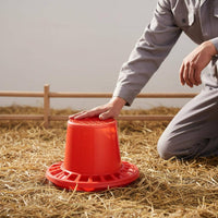Multi-Hole Fowl Feeder Reduces Waste Anti-Spill Chick Feeder Easy to Clean Fowl Feeding Trough for Hobby Farmers, Hatching Box, Chicken Coop