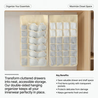 Hanging Storage Organizer, Closet Organizer Double Sided, Dorm Room Hanging Storage, Small Apartment Closet Organizer