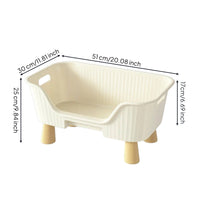 Pet Basin with Handles Low-Entry Rectangular Plastic Wash Basin Sturdy for Cats