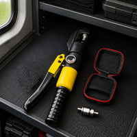 Ribbed Handle Hydraulic Cue Tip Press Zippered Case Cue Tip Press Tool Compact Sports Equipment Dial Indicator