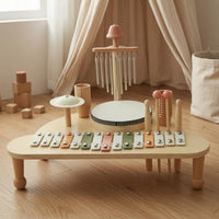 Wooden Musical Activity Wooden BasePercussion Toy Painted Kids Percussion Set