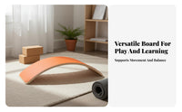 Long-Lasting Natural Wood Wooden Balance Board Multi-Functional Curved Wobble Board Versatile Kids Sensory Toy Polished Rounded Edges for Toddlers, Adults