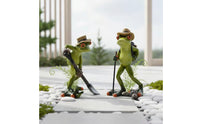Frog Garden Statue Nordic Design Resin Frog Figurine Playful Creature Sculpture Artisanal Look Lifelike Features for Flower Pots