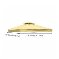 Replacement Gazebo Canopy Protection Double Tier Canopy Top Waterproof Gazebo Roof Cover for Backyard, Garden, Patio