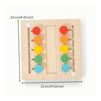 Color Sorting Board Screenunplugged Wooden Sliding Game Color Matching Game Tactile Toy Safe for Preschoolers, Playroom