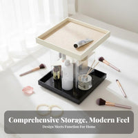 Rotating Makeup Tower Easy to Clean Multi-Compartment cosmetic Station for Bedroom