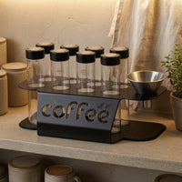 Coffee Bean Rack Cutout Coffee Display Organizer Two-Level Countertop Shelf