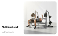 Multifunctional Barbell Bench Press Rack Multi-Functional Adjustable Bench Press Rack Commercial Grade Strength Training Equipment Heavy Duty for Powerlifters, Bodybuilders, Athletes, Home Gym