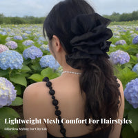 Flower Ribbon Hair Fastener Elegant Design Large Ribbon Grip Fastener Large Gauze Hair Grip Versatile Lightweight for Women