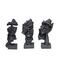 3 Pieces Abstract Figurines Modern Meditating Statues Decorative for Desk