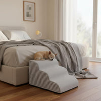 Sofa Entry Steps for Dogs Removable Cleanable Cover Firm Foam Dog Ramp Lightweight Dog Stairs Gentle Slope for Bedside