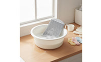 2-in-1 Washboard Basin Multi-Functional Washboard Wash Basin Space-Saving Laundry Scrub Tub for Parents