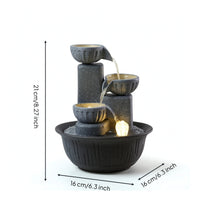 3-Tier Desktop Water Feature Small Tabletop Water Feature with Tranquil for Desk