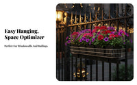 Space-Saving Railing Planter Holder Adjustable fasteners Plant Stand Multi-Functional Hanging Shelf Easy to Install for Apartment Dwellers, Gardeners, Homeowners, Balcony, windowsill, Patio, Porch