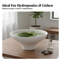 No-Hole Planter Pot Vintage Design Ceramic Soilless Bowl High-Temperature Fired Lichen Micro-Landscape Dish for Home Stylists, Living Room, Bookshelf