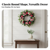 Artificial Peony Wreath Realistic Flowers Rosy Flower Door Wreath Front Door Flower Arrangement No Maintenance Required