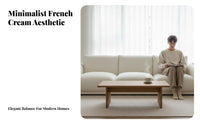 plush Three-Seater Sofa French Cream aesthetic Deep-Seat 3-Seater Lounge Small Space suitable for Couch for Apartment Dwellers, Homeowners, Bedroom, Office