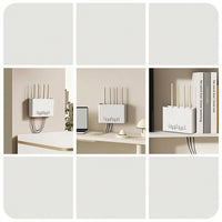 Ventilated Router Storage Box Space-Saving Router Shelf with Antenna Slots Functional Network Device Holder Cable Management for Living Room
