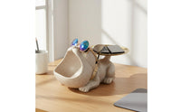 French Canine Statue Tray Hand Painted Dog Figurine Storage Bowl Canine Valet Tray Creative Design for Desktop, Living Room