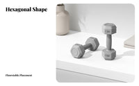 2 Pieces Long-Lasting Dumbbell Non-Slip Grip Fixed Weight Dumbbell Solid Core Hexagonal Hand Weight Anti-Roll Design for Young People, Beginners, Women, Arm Workout, Home Gym