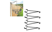 4 Pieces Hanging Basket Bracket Clamp on Hanging Basket Hook Allweather Resistant Fence Top Plant Hanger for Gardeners, Garden