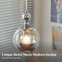 Modernist Design Pendant Lamp Creative Design Industrial Hanging Lamp Adjustable Height Glass Globe Pendant Light for Restaurant, Barber Shop