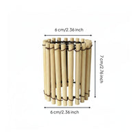 New Chinese Design Woven Bamboo Lamp Shade Handmade Small Bamboo Lampshade Natural Material Tiny Hanging Light Frame Lightweight for Restaurant