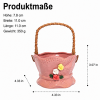 Geometric Flower Pot, Modern Herb Pot with Handle, 11cm Ø for Houseplants, Corrosion-Resistant Plant Pot for the Desk