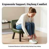 Multi-Functional Upholstered Backrest Stool Space-Saving Upholstered Vanity Stool Comfortable Padding Small Chair Padded Cushion for Adults, Students, Children, Living Room, Entryway, Bedroom, Bathroom