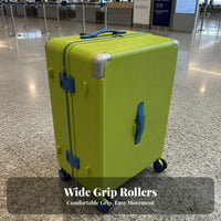 Large Capacity Hardside Luggage Wide Pull Rod Ribbed Hardside Luggage Combination Lock Suitcase Telescoping Handle for Travelers, Vacationers, Business Professionals, Airport, Vacation, Weekend Getaway