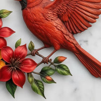 Floral Bird Wall Art Raised Detailing Home Decor Painted