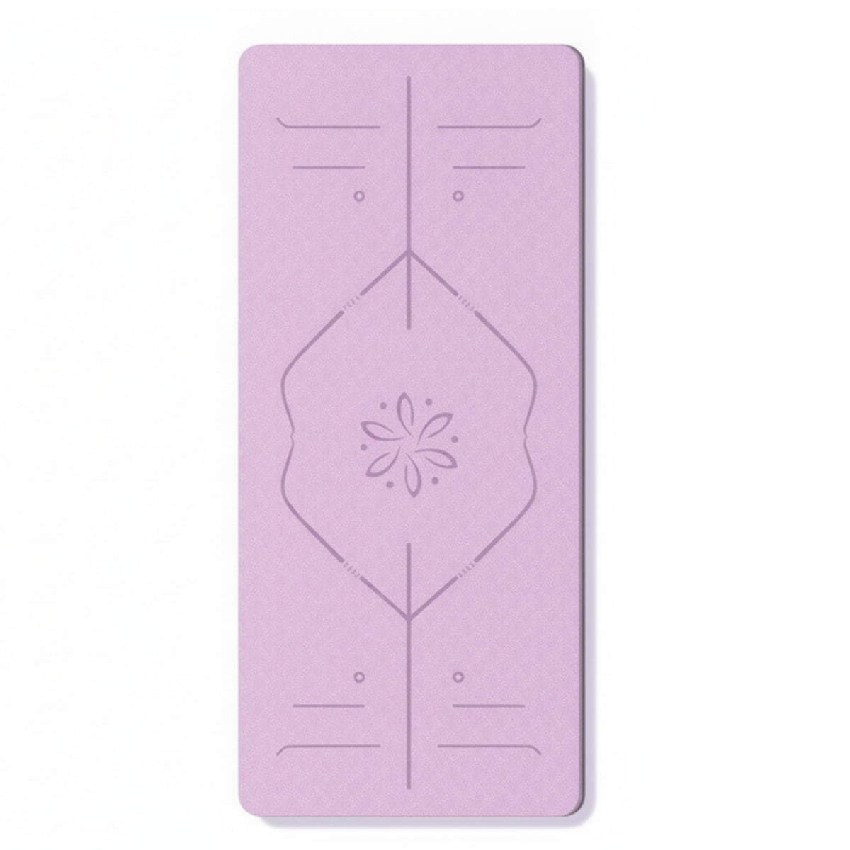 Alignment Lines Exercise Mat with Carrying Strap Anti Skid Exercise Mat with Strap Portable Lightweight for Home Workouts