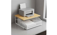 Desktop Printer Stand Space Saving Printer Organizer with Drawer Sturdy Support for Students