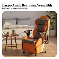 Reclining spinerest Gaming Chair with Footrest Headrest Pillow Recliner Seat Highspine Design Office Furniture Ergonomic comfort system for video game enthusiasts, Students, telecommuting Workers, Game Room, Internet Cafe, Study, Bedroom