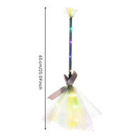 Witch Broom with LED Lights Multicolor Witch Broom Spooky for Halloween