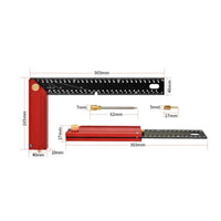 Rotatable Multi-Angle Marking Ruler Detent Positioning Foldable Angle Ruler Double-Sided Graduations Layout Tool Metric for Woodworking