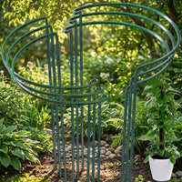 Indoor Plants Garden Decor with Garden Trellis for Outdoor Plants, Coated Metal Garden Stakes for Plant Support, 60cm Green Monstera Obelisk