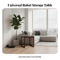 Solid Wood Robot Vacuum Cover Table with Optional Wheels Robot Vacuum Hutch Space-Saving Design Storage Cabinet Multi-Functional for Apartment Dwellers, Homeowners, Busy Professionals, Living Room, Entryway, Hallway, Home Office