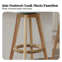360-Degree Rotation Upholstered Swivel Stool with Backrest Comfortable Cushion Counter Chair Stable Structure Household Furniture High-Density Foam Padding for Homeowners, Adults, Business Owners, Home Bar, Kitchen Island, Restaurant, Dining Room