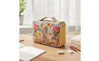Large Capacity Floral Pencil Case Oxford Material 4-Layer Zipper Pen Bag Elastic Slots 200 Slot Pencil Holder for Students, Artists, School