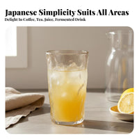 Glacier Texture Glass Large Capacity Japanese Design Drinking Glass All-Purpose Frosted Textured Tumbler for Homeowners, Kitchen, Dining Room, Office