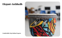 Goatskin Head Textile Djembe West African Design Patterned Djembe Colorful Pattern Hand Drum Portable for Children, Beginners, Kindergarten, Music Class, Home Practice, Performance