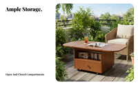 Expandable Rolling Storage Table Foldable Design Living Room Furniture Folding with Wheels for Families, Students, Office