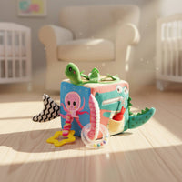 Dressing Skills Toy Early Education Soft Activity Cube Multi-Functional Cloth Learning Cube for Infants, Crib