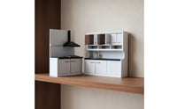 Dollhouse Kitchen Set High Detail Dollhouse Cooking Counter Wooden for Kids