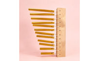 Included Mallet 12-Tone Wind Chime Suspended Tubes Percussion Wind Chime Gold-Colored Music Decor Polished