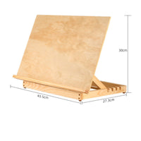 2 in 1 Portable Art Easel Set Writing Ledge Foldable Drawing Easel Sturdy Wooden Sketch Board Non-Slip Feet for Studio