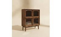 Miniature Wooden Cabinet Detailed Miniature Cabinet with Compartments Realistic Dollhouse Cupboard for Collectors